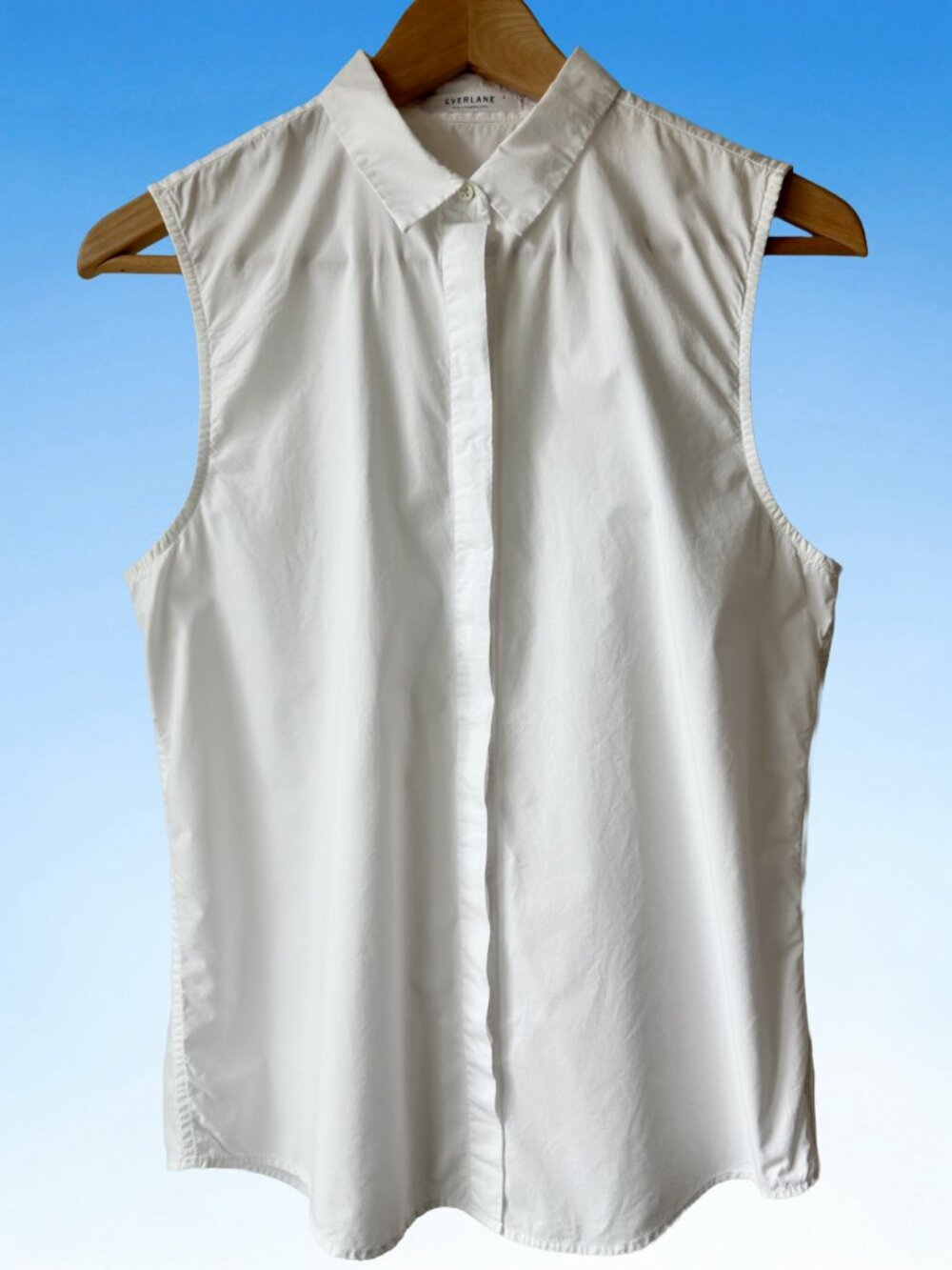 Everlane Button Down Sleeveless Blouse, Sz S